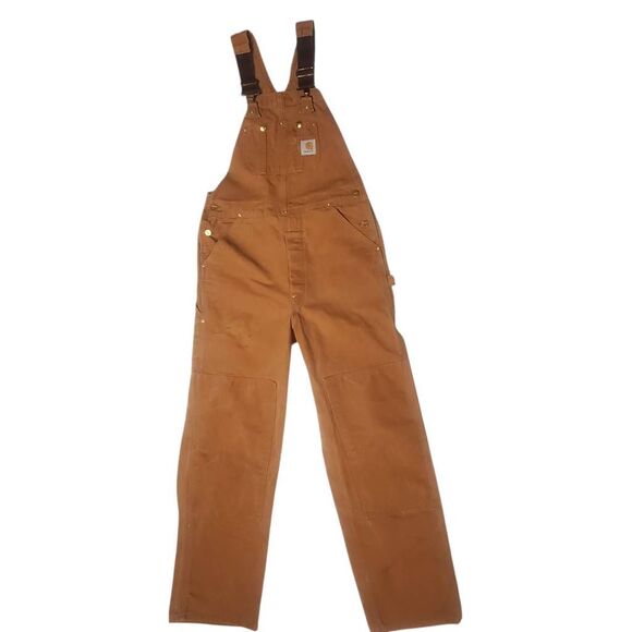 Carhartt Men's Duck Bib Work Overalls Size 34 X 34 - Picture 2 of 15